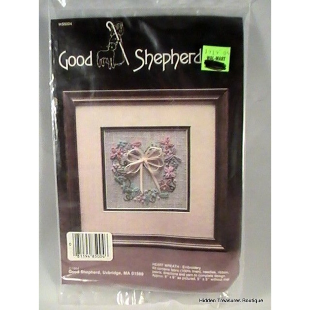 "Heart Wreath" Embroidery Kit by Good‎ Shepherd #WS5004